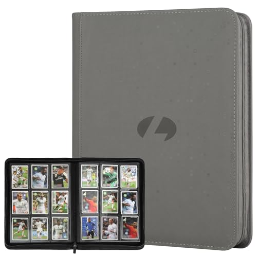 Trading Card Binder, Premium 9-Pocket Double Sided 540 Pocket PU Card Collection Binder, Collectible Trading Card Albums for MTG, TCG, Sports Cards (Grey) - color: Grey Binder, size: 9 Pocket Binder