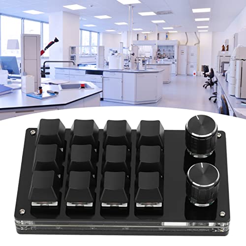 Tbest 12 Keys Programmable Keyboard,One Handed Macro Mechanical Keyboard 12 Key Multifunction DIY Programmable Keypad for Office Gaming Lab