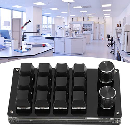 Tbest 12 Keys Programmable Keyboard,One Handed Macro Mechanical Keyboard 12 Key Multifunction DIY Programmable Keypad for Office Gaming Lab