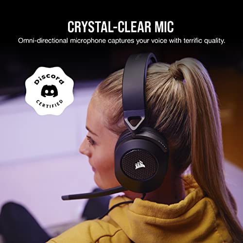 Corsair HS65 Surround Multiplatform Wired Gaming Headset – Dolby Atmos – SonarWorks SoundID – iCUE Compatible – PC, Mac, PS5, PS4, Xbox, Nintendo Switch, Mobile – Carbon