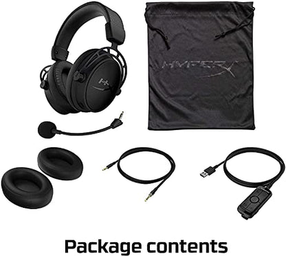 HyperX Cloud Alpha S - PC Gaming Headset, 7.1 Surround Sound, Adjustable Bass, Dual Chamber Drivers, Chat Mixer, Breathable Leatherette, Memory Foam, and Noise Cancelling Microphone – Blackout