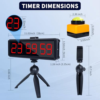 Large Stopwatch with Start/Stop Button、LED Digital Timer with Stand、360° Press Button、Stopwatch for Obstacle Course、Fitness Clock for Home Gym、Interval Timer for Exercise (1.5 red) - color: 1.5 Red
