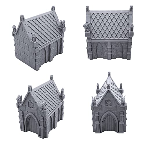EnderToys Mausoleum Graveyard Scene - DND Terrain Scenery for Tabletop 28mm Miniatures Wargame