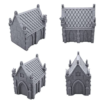 EnderToys Mausoleum Graveyard Scene - DND Terrain Scenery for Tabletop 28mm Miniatures Wargame