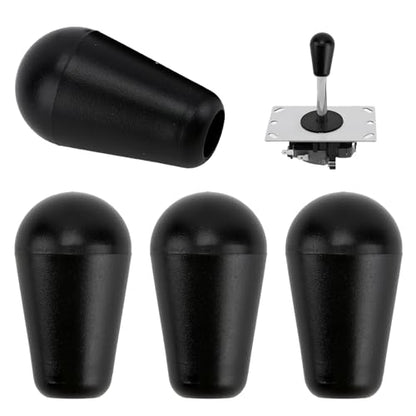 Gallipower 4Pcs Black Ellipse Oval Joystick Head,Arcade Joystick Ball Top Handle Rocker Round Head,Arcade Kit DIY Replacement Parts - color: style 12