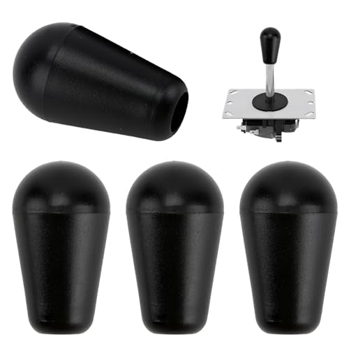 Gallipower 4Pcs Black Ellipse Oval Joystick Head,Arcade Joystick Ball Top Handle Rocker Round Head,Arcade Kit DIY Replacement Parts - color: style 12