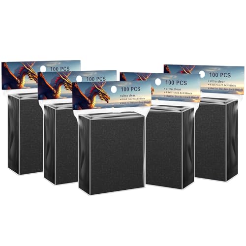 500 Matte Trading Card Sleeves,35pt Black Standard Size Perfect Fit for MTG, ETB, Yu-Gi-Oh!, Five Piece TCG - Clear Soft Deck Protectors for Gaming & Collectibles Sports Cards (Black 500) - color: Black 500