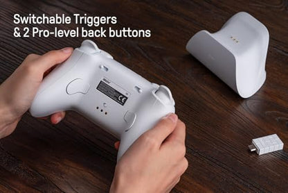 8Bitdo Ultimate 2 Wireless Gaming Controller with Charging Dock - Purple | TMR Joysticks, Switchable Hall Effect/Tactile Triggers, 8Speed Wireless Tech, RGB Fire Ring, for PC & Android - color: Purple, size: Ultimate 2 Wireless