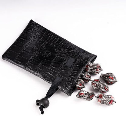 7-Piece Metal Dice Set DND Dice with Dragon Claw Design - Perfect for Dungeons & Dragons RPG Tabletop Role-Playing Games - color: Dragon Claw-black Red
