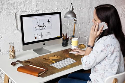 Large Mouse Pad Gold Marble Mousepad Gaming Desk Mat XXL 31.5''X15.75'' Desk Pad Big Computer Mat Long Mouse Mat of Office Work - color: Gold Marble, size: 31.5''x15.75''