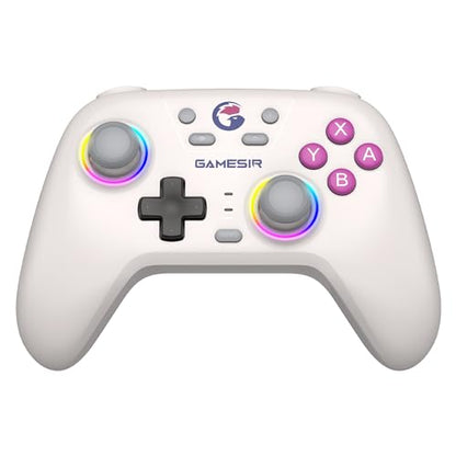 GameSir Nova Wireless Switch Pro Controller - Switch/Lite/OLED, Hall Effect Joysticks, RGB LED, Turbo, Programmable, Motion Control, Wake Up Function (White)