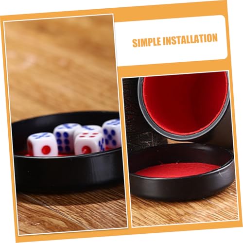 Kisangel 5pcs Dice Cup Lid Plush Leather Professional Dice Cup Lid Shaker Tray Base Plate Easy Installation