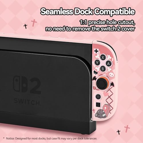GeekShare Slim Protective Case Compatible with Switch 2 (2025), Anti-Scratche and Shock-Absorption Dockable Hard Shell for Switch 2 Game Console - Gothic Bunny - color: Gothic Bunny
