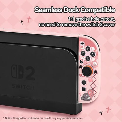 GeekShare Slim Protective Case Compatible with Switch 2 (2025), Anti-Scratche and Shock-Absorption Dockable Hard Shell for Switch 2 Game Console - Gothic Bunny - color: Gothic Bunny