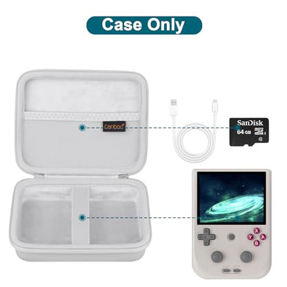 Canboc Carrying Case for G350/ RG40XXV/ RG406V/ RG405V Retro Handheld Game Console, RG40XXV Video Gaming Console Storage Box, Mesh Pocket fits Cable, SD Card, Grey (Case Only) - color: Grey