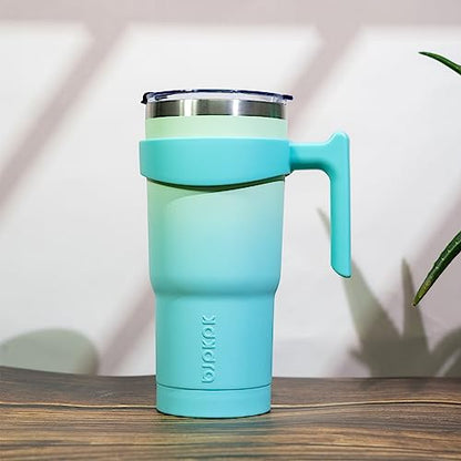 BJPKPK 10 oz Mini Tumbler with Lid, Straw & Handle, Insulated Steel Cup | Small, Spill Proof, Leak Proof, Thermal, Double Wall Vacuum, Sweatproof, Dishwasher Safe, BPA Free, Mint - color: Mint, size: 10 Ounces