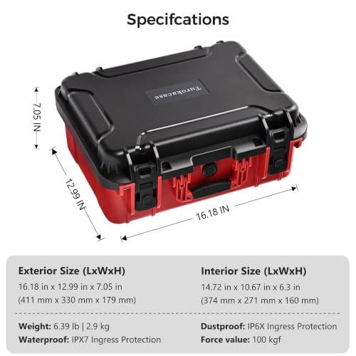 Baseball Card Storage Box, Extra Large Graded Card Case, Hard Carrying Case | Waterproof Slab Case for Graded Cards with 8 Dividers; Holds PSA, BGS, SGC, CGC, CSG Slabs, Top Loaders and Magnetic Holders. - color: Extra-Large Capacity / Black＆Red