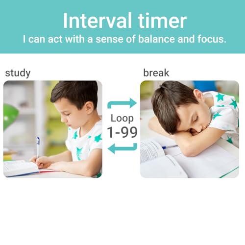 dretec My Routine Learning Timer, Timer, Countdown, Silence, Volume Switching Function, Up to 199 Minutes and 55 Seconds, Repeat, Interval Timer, Study Timer, Clock Function, Multiple Timer Settings, - color: Beige, style: Interval Timer