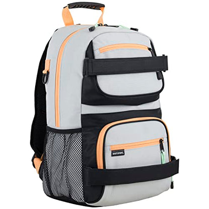 Eastsport Travel Skateboard Backpack Double Strap Laptop Bag Multi-Sport Design for Men and Women, Light Khaki - color: Light Khaki