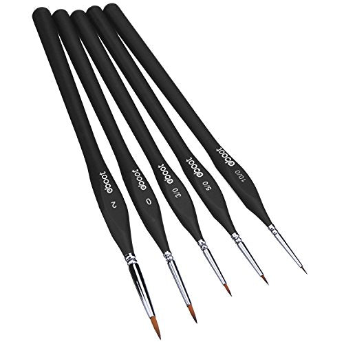 eBoot Paint Brushes Set Artist Paint Brushes Painting Supplies for Art Watercolor Acrylics Oil, 5 Pieces (Black)