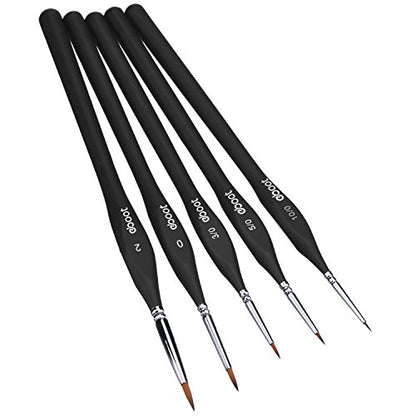 eBoot Paint Brushes Set Artist Paint Brushes Painting Supplies for Art Watercolor Acrylics Oil, 5 Pieces (Black)