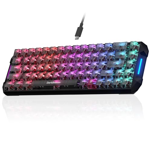 DarkBeacon Blade68 Wired Mechanical Keyboard 65%, Silent Switches, Quiet Typing, Hot Swappable, Gasket Structure, N-Key Rollover, 8000Hz, RGB Backlit, Campact Gaming Keyboard for PC Win/Mac - color: 68-Key Black