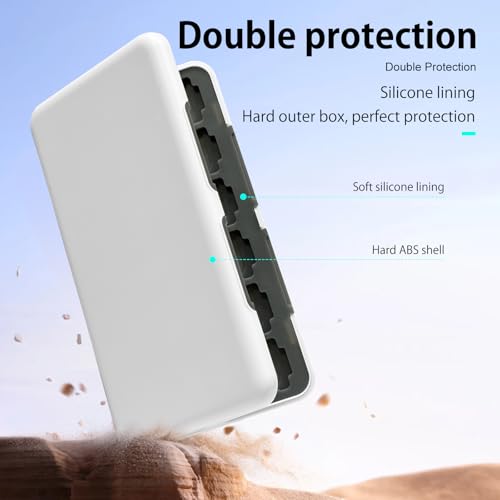 ONETIAOLONG Switch Game Case Holder for Switch 2 & OLED & Lite with 48 Cartridge Slots and 96 Micro SD Card Storage with Magnetic Closure,Protective Hard Shell and Soft Lining for Easy carrying - color: White, style: 48-slots