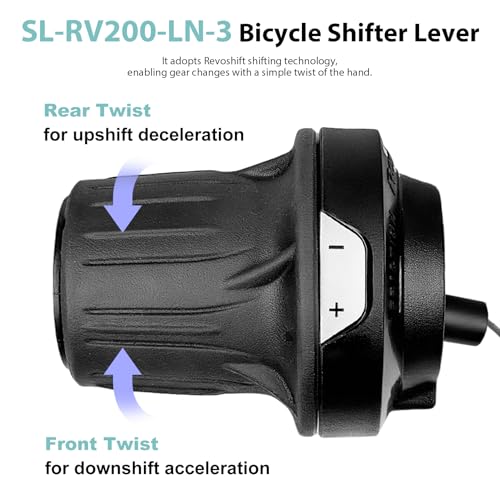 3 Speed Shifter SL-RV200-3L Bike Shifter Left Twist Shift Lever | Lightweight Design,Durable and Stable,3 Speed Shifter for Moutain Bike,Commuter Bike,Touring Bike - size: 3 speed/SL-RV200-LN-3S