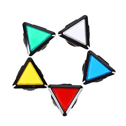 EG STARTS 5X Arcade Buttons Triangle LED Illuminated Push Button Switch for Arcade Coin Machine Operated Games