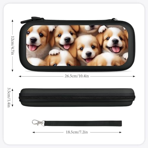 Portable Carrying Case Compatible with Switch, Protective Travel Case with 15 Game Cartridges, Cute Puppy Dogs Game Console Storage Bag - color: Color(90)