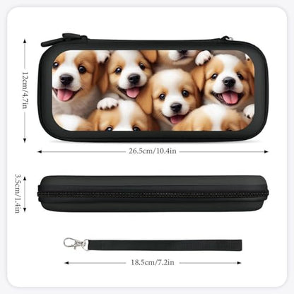 Portable Carrying Case Compatible with Switch, Protective Travel Case with 15 Game Cartridges, Cute Puppy Dogs Game Console Storage Bag - color: Color(90)