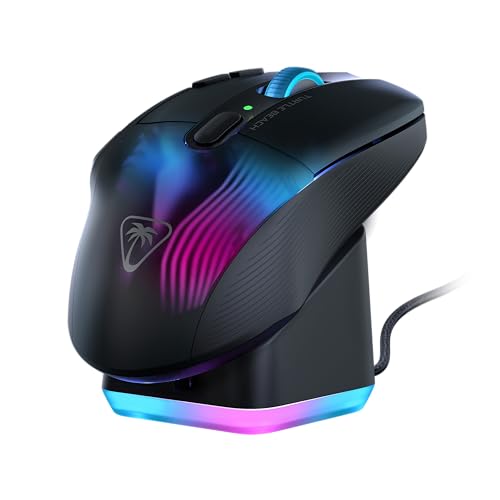 Turtle Beach Kone XP Air Wireless RGB Gaming Mouse for PC | 19K DPI Sensor, Rechargeable 100-Hr Battery, Charging Dock, 29 Programmable Inputs, Ergonomic, Bluetooth, 4D Wheel, Black - color: Black