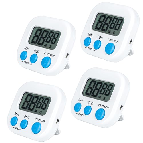 Pack of 4 - Kitchen Timer with Big Digital Numbers and Loud Alarm - Kitchen Timers for Cooking, Classroom for Kids, Gym, Yoga, Office. - size: Pack of 4