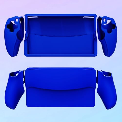 Controller Silicone Cover Controller Skin Split Protective Sleeve for PS5 PlayStation Portal Handheld Game Console Soft Rubber Case (Blue) - color: Blue