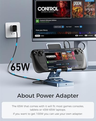Versatile USB C Docking Station for iPad (USB-C), 11-in-1 with SD TF 4.0 Reader, 4K@60Hz HDMI, RJ45, Audio, USB A, USB c, Rotatable, Also for Tablet, Steam Deck, ROG Ally, Legion Go, with 65W Adapter - style: With 65W Charger