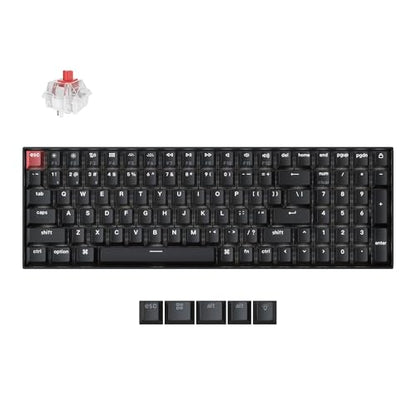 Keychron K4 96% Layout QMK Wireless and Wired Options Mechanical Keyboard, White Backlight Red Switch, Hot-swappable, Paired with Shine-Through Double-Shot PBT Keycaps for Mac Windows - Version 3 - color: Keychron Super Red Switch