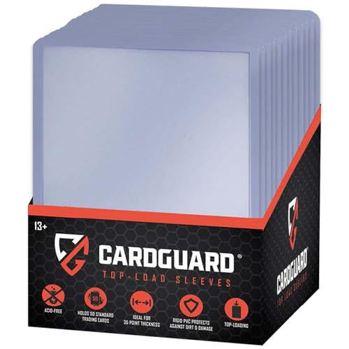 CardGuard 3" x 4" Clear Regular TopLoaders for Cards with Sleeves, 50 Count – Durable & Acid-Free Premium Protection for Pokémon, YuGiOh, MTG, TCG, Game & Sports Cards