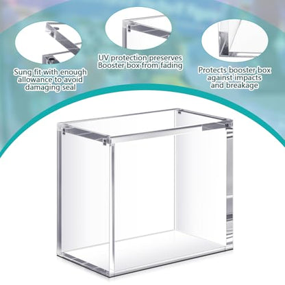 Cinnvoice 2 Pcs Acrylic Magnetic Case Booster Box Protective Case Stackable 4mm Thick Magnetic Closure Gifts for Collectors, Cards Not Included (Booster) - style: Booster
