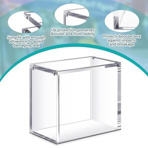 Cinnvoice 2 Pcs Acrylic Magnetic Case Booster Box Protective Case Stackable 4mm Thick Magnetic Closure Gifts for Collectors, Cards Not Included (Booster) - style: Booster