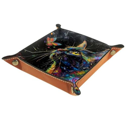 Rainbow Cat Butterfly Dice Tray Dice Rolling Tray Folding Dice Holder for Dice Games, Like RPG, DND and Other Table Games - color: Multi 12