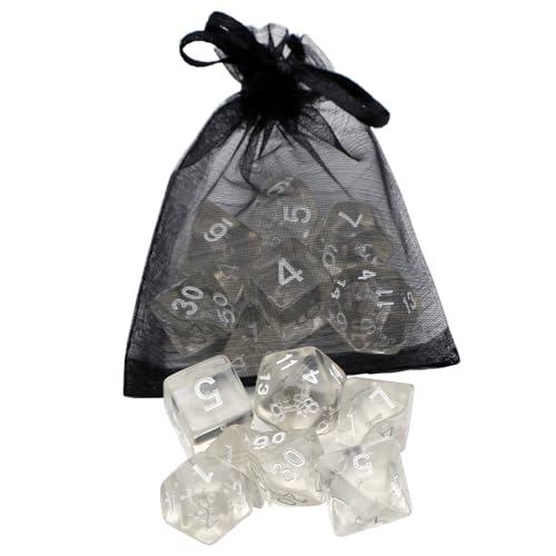 DND Dice Set -7 Polyhedral Dices Suitable for Dungeons&Dragons RPG, MTG Role Playing Table Games - Premium Quality, Durable, and Precision Balanced (Fully Transparent) - color: Fully Transparent