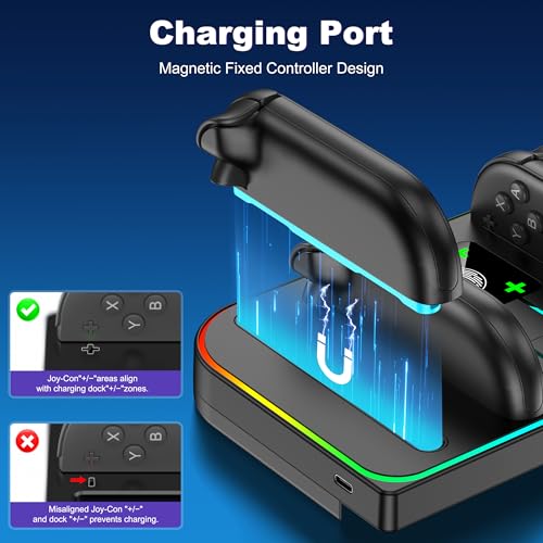 Svetaecho Charging Dock Compatible with Nintendo Switch 2 (2025) for Joycon Controller Charging, 4 in 1 Joypad Charger for Switch 2 Joy Con Fast Charger Stand Station Accessories PlayStation 3 - style: Vertical