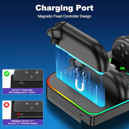 Svetaecho Charging Dock Compatible with Nintendo Switch 2 (2025) for Joycon Controller Charging, 4 in 1 Joypad Charger for Switch 2 Joy Con Fast Charger Stand Station Accessories PlayStation 3 - style: Vertical