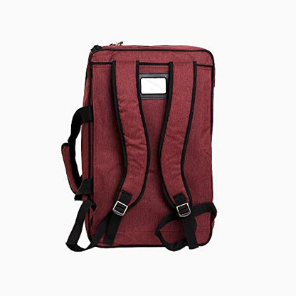 Board Game Bag - [Backpack/Shoulder Strap/Luggage Slip] - Padded Board Game Carrier (Ruby Red) - color: Ruby Red