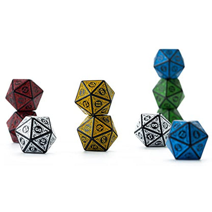 SmartDealsPro 10-Pack Retro 26mm Large 20 Sided Dice D20 Polyhedral Dice for DND RPG MTG Table Game(Mix Retro Color) - color: Mix Retro Color