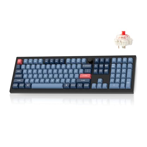Keychron V6 Max Wireless Custom Mechanical Keyboard, 2.4 GHz Bluetooth QMK Full-Size Layout RGB with Hot-swappable Gateron Red Switch Compatible with Mac Windows Linux - color: Hot-swap Gateron Jupiter Red Switch