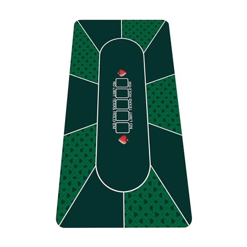 nuveti Poker Mat - 55 x 28inch Non-Slip Poker Table Game Mat - Portable Rubber Waterproof Poker mat for Table 6-8 Player Card Game Anti-Slip Rubber Poker Table Top Layout - color: 55 X 28 Inch Rectangular-green5