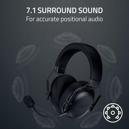Razer BlackShark V3 X HyperSpeed Wireless Gaming Headset for PC: 50mm Drivers - Cardioid Mic - 2.4 GHz, Bluetooth, USB - Works with Mac, PS5, Nintendo Switch, Smartphone - 70 Hr Battery - Black - color: Black, style: PC
