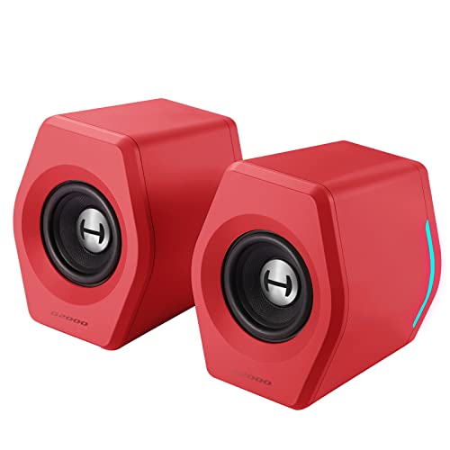 Edifier G2000 32W PC Gaming Computer Speakers for Laptop Mac Desktop Computer Woofer Speakers Bluetooth USB 3.5mm AUX Inputs RGB Lights Multimedia Speakers Red - color: red