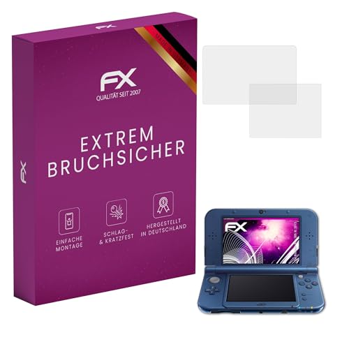 atFoliX Plastic Glass Protective Film compatible with Nintendo New 3DS XL 2015, 9H Hybrid-Glass FX Screen Protector (Set of 1) - color: FX-Hybrid-Glass — Set of 1, size: New 3DS XL (2015)